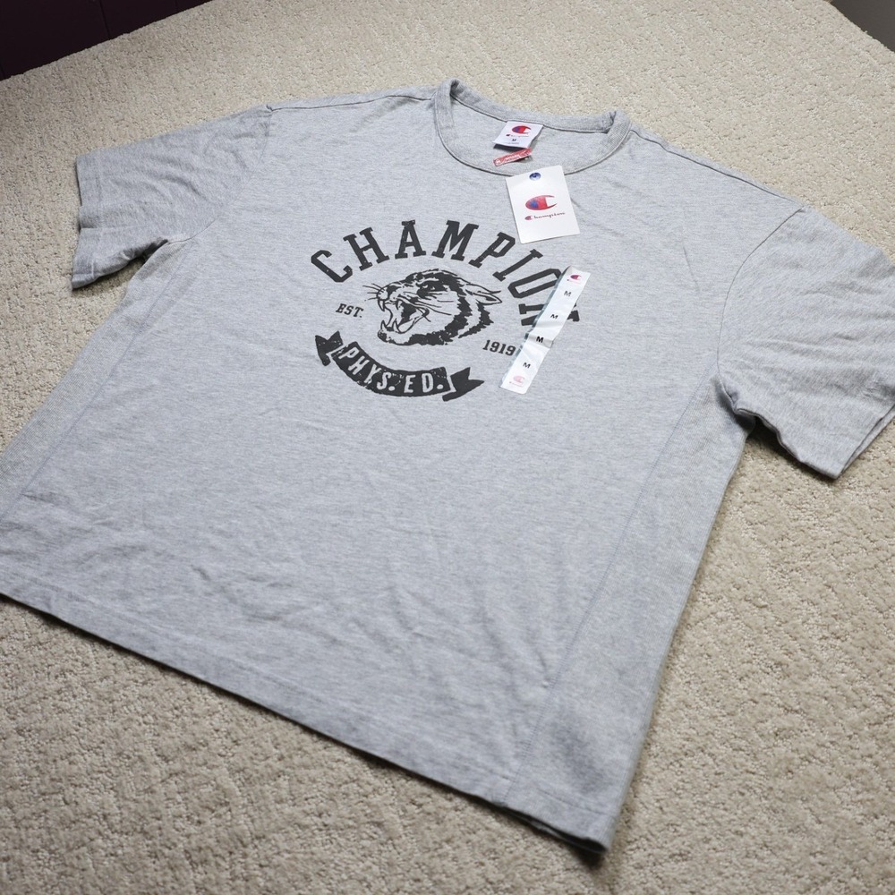 Champion Womens Phys Ed Cougar Graphic Tee Light Grey Heather CPM253TS02007 M